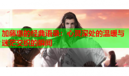 加藤惠的经典语录：心灵深处的温暖与迷茫交织的瞬间