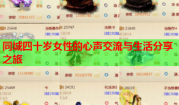 同城四十岁女性的心声交流与生活分享之旅