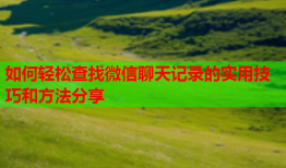 如何轻松查找微信聊天记录的实用技巧和方法分享