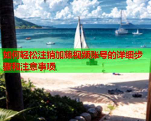 如何轻松注销加藤视频账号的详细步骤和注意事项